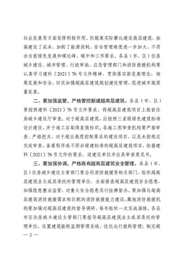 关于转发《山东省住房和城乡建设厅 山东省应急管理厅山东省消防救援总队 <关于转发住房和城乡建设部 应急管理部 关于加强超高层建筑规划建设管理的通知> 的通知》的通知