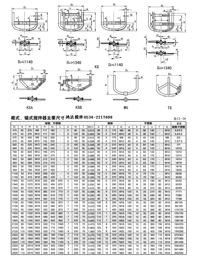 锚式搅拌器