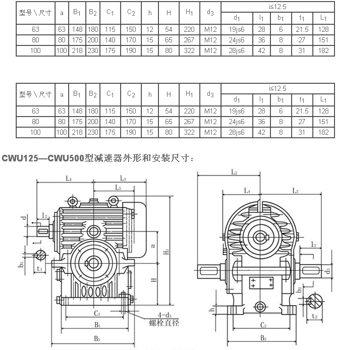 CWU圆弧齿蜗轮减速机