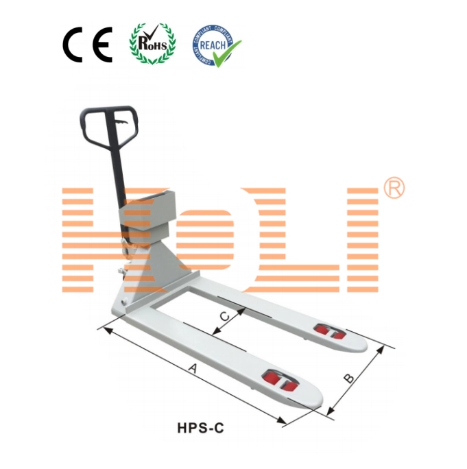 HPS- C/ HPS- CSS托盘车秤是一种多功能且高效的称重解决方案，专为各种工业环境中的使用而设计，配有开口支架，可安装所有兼容的指示器