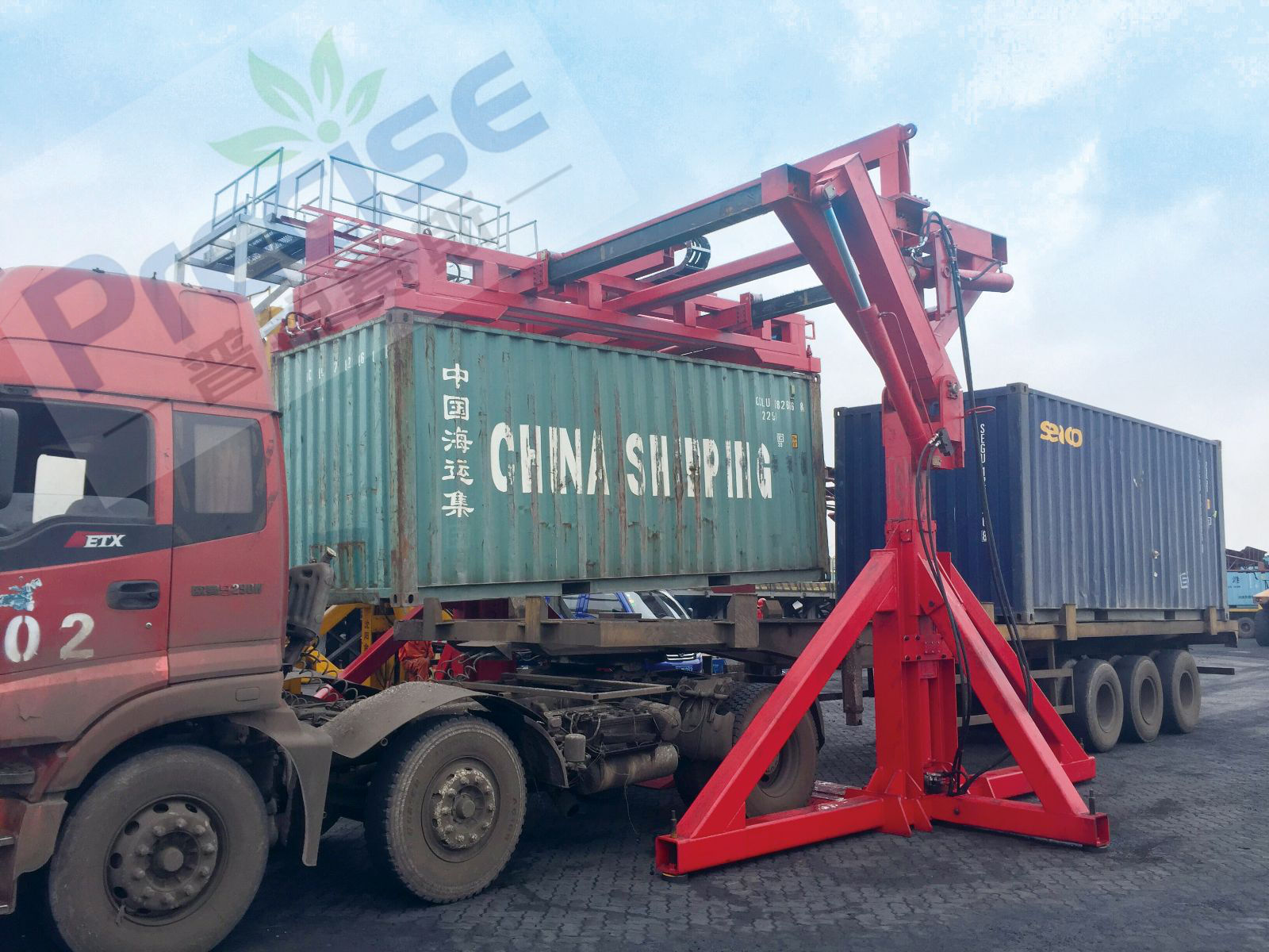 双通道双向集装箱翻转机