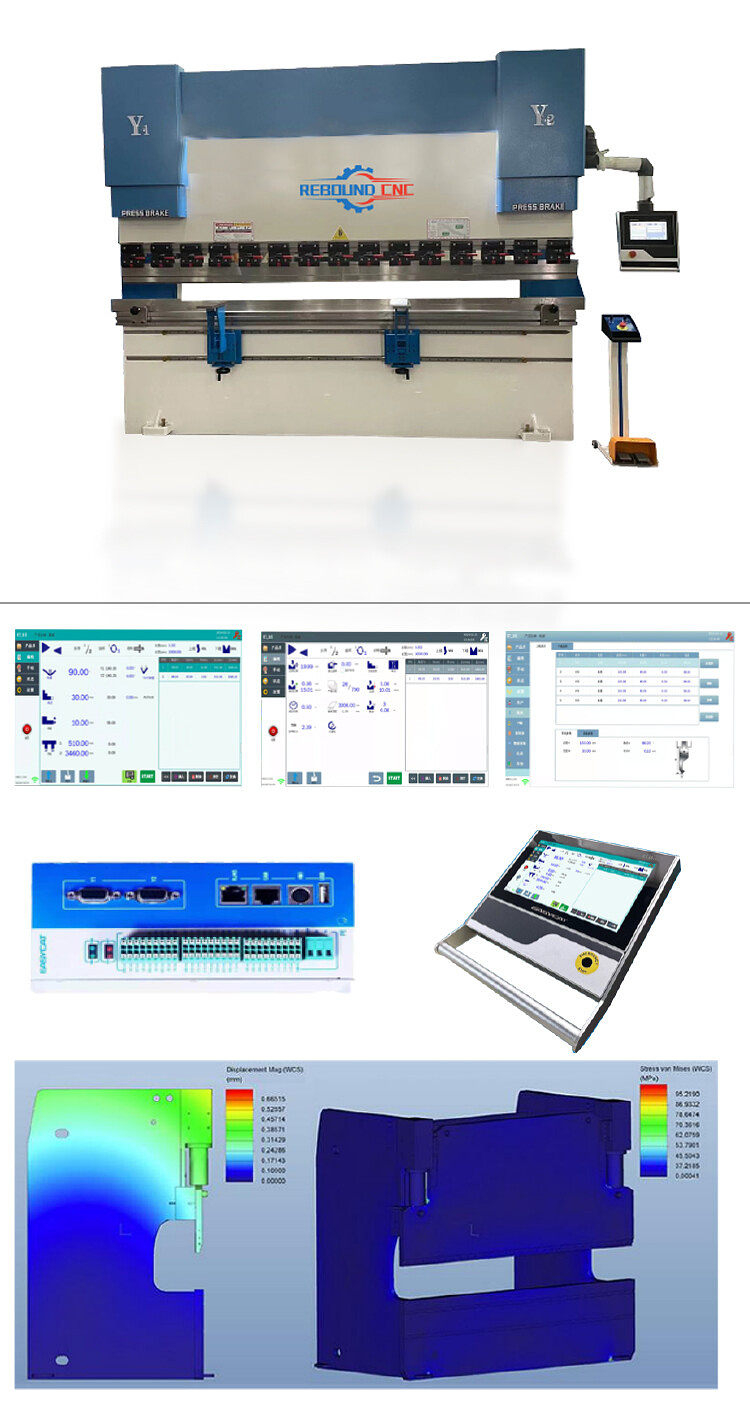  Model HPB-100T/4000 Bending force 1000 KN Usable length 2500 mm Distance btwn housings 2000mm Max Open Height 490mm Throat Depth 420mm X Axis Range Range 600mm Max Run Speed 360mm/s Position Precision ±0.025mm repeatability ±0.015mm Ram speed Range 150mm Position Precision ±0.02mm repeatability ±0.01mm Ram speed Rapid down 100 mm/s Run 10mm/s Return 90 mm/s Control Method 3+1 [ Y1 Y2 V X ](4+1R axis is optional） Motor 7.5KW