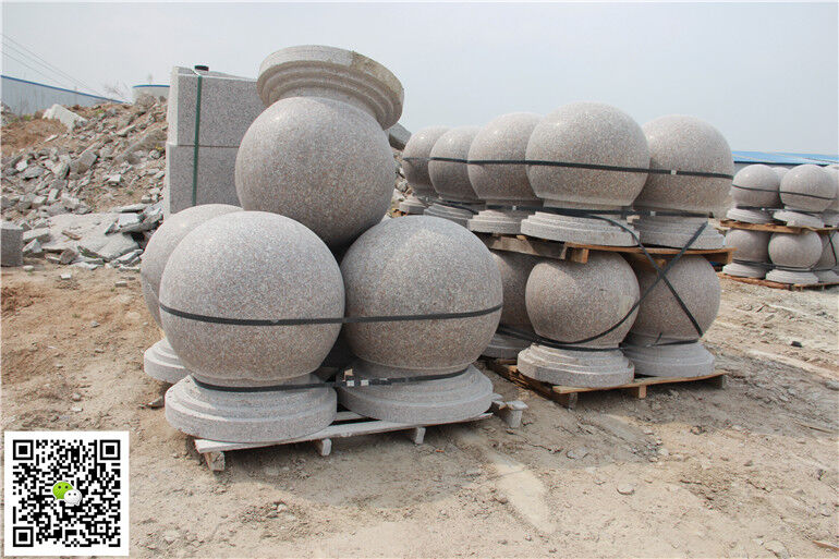 五莲红带底座石球