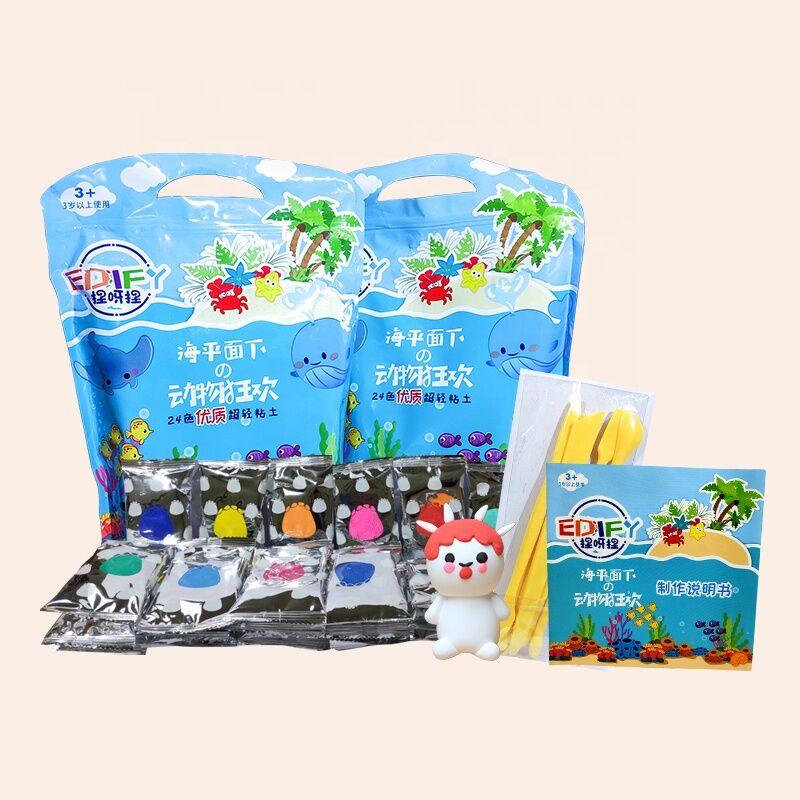 24 colors toy air dry soft clay modeling foam clay