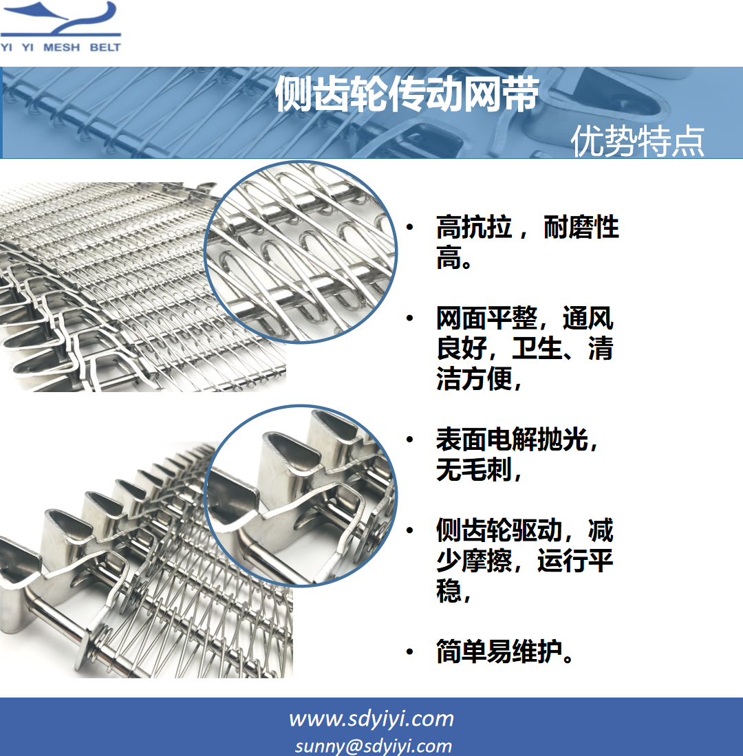 侧齿轮传动网带的优势 