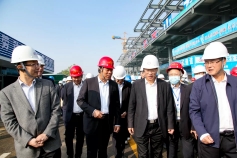 淄博区域管理中心施工的青岛科技大学淄博教科产融合基地实验实训楼 A 项目迎接全市观摩