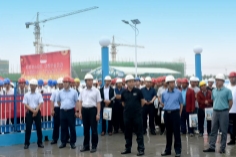 青县建筑工程质量安全扬尘暨应急演练现场会在淄博区域管理中心三公司承建的淄博赫达纤维素醚项目举行