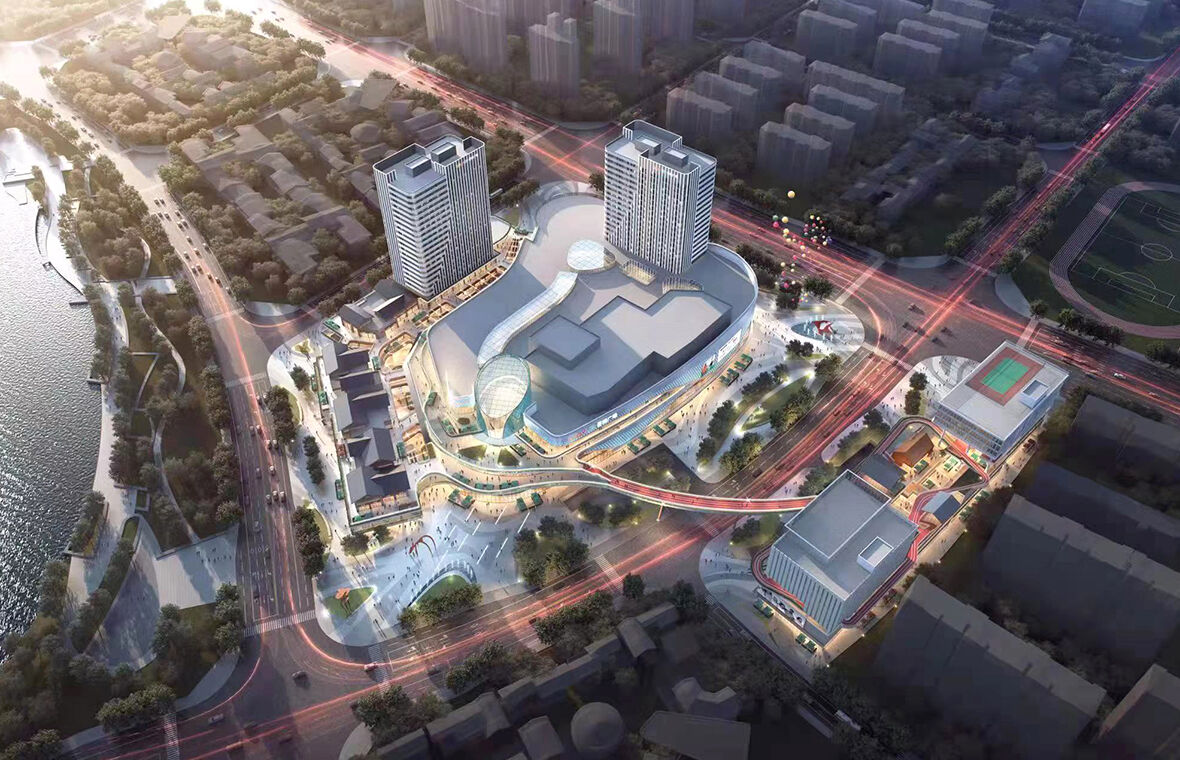 济南区域管理中心中标泰安市泰汶城市广场地块一 ( 一标段 ) 大商业、B1# 及地下车库施工项目 总建筑面积 18 万平方米