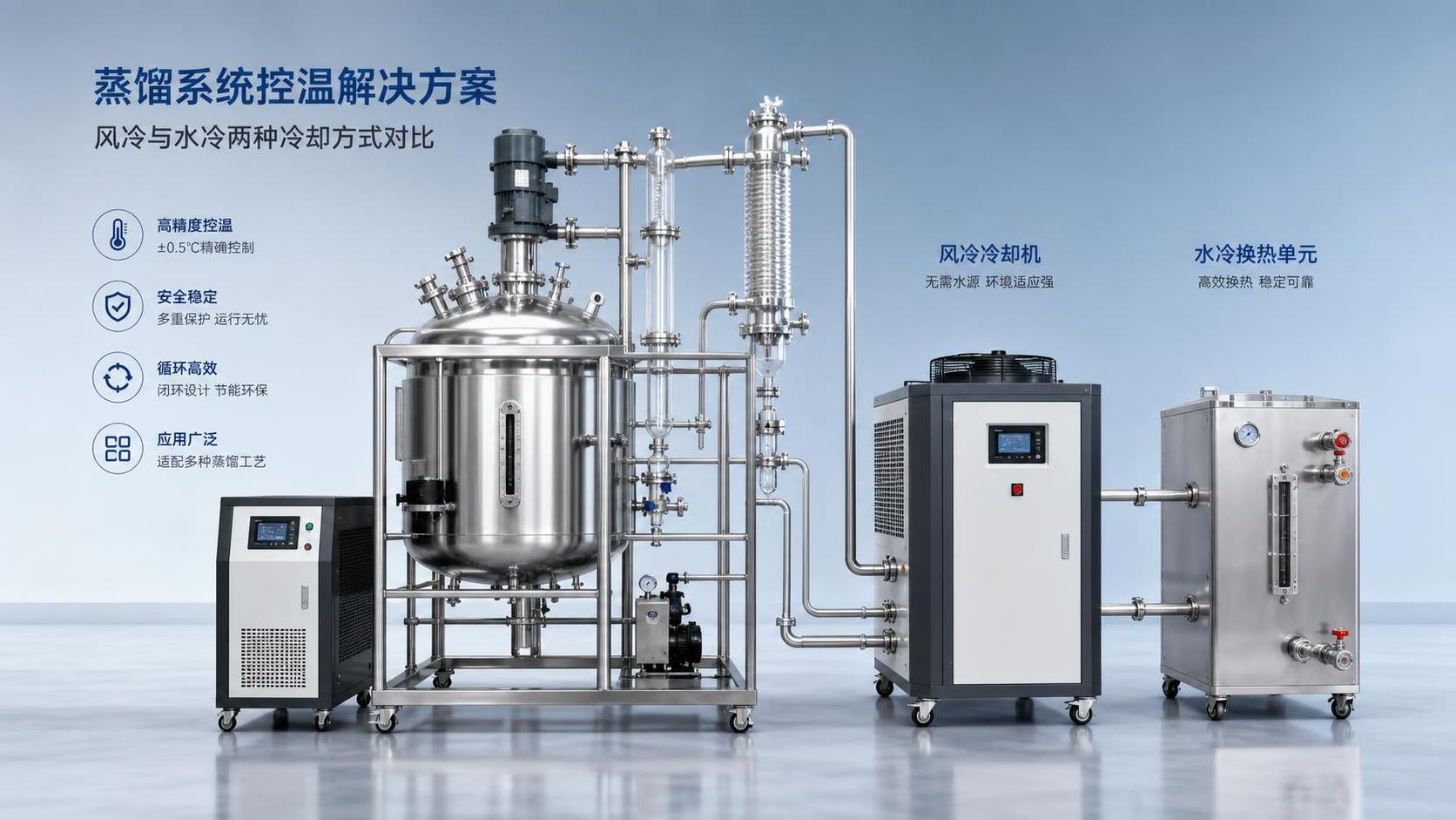 蒸馏系统控温设备选风冷还是水冷更合适