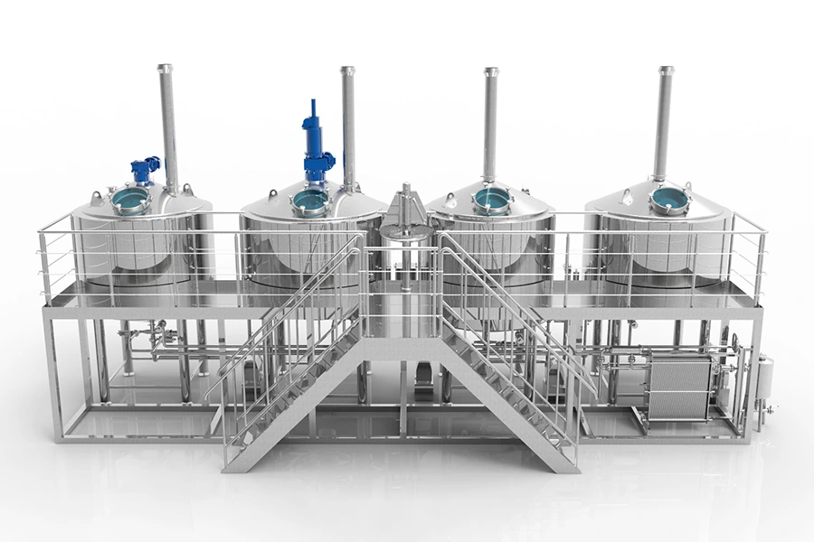2000L 4 Vessels Commercial Beer Brewery Equipment System Solutions