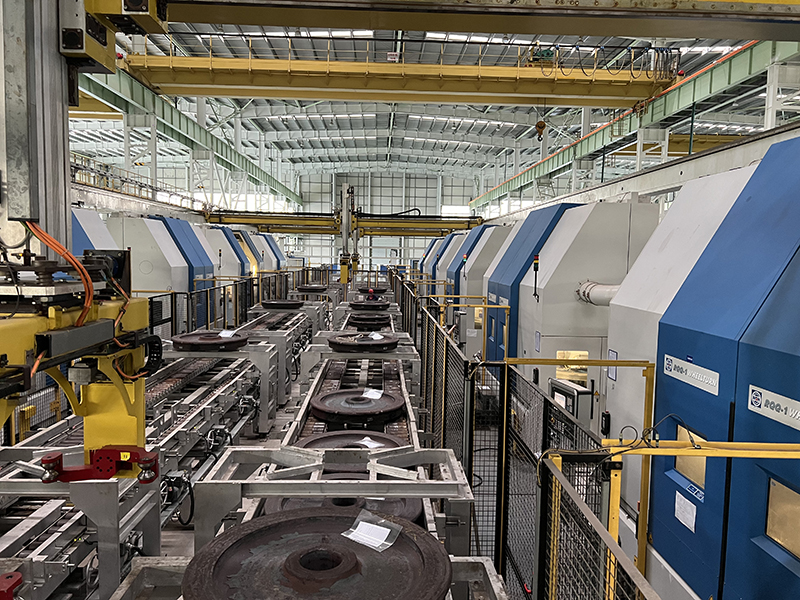 軌道交通車輪加工項(xiàng)目集中排屑