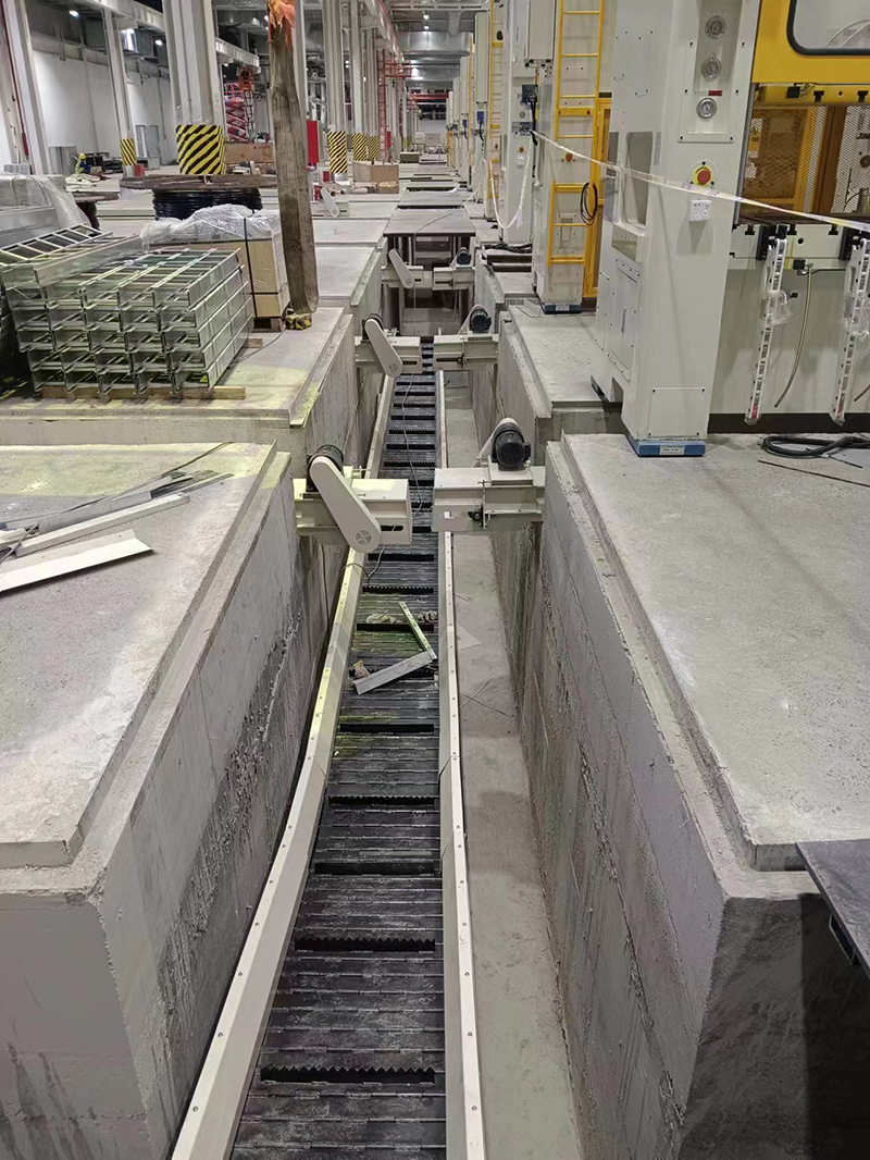 新能源電池沖壓線集中排屑項目