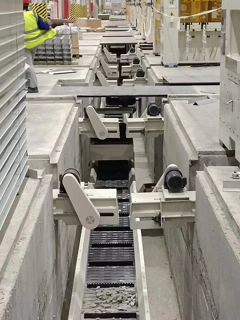 新能源電池沖壓線集中排屑項目