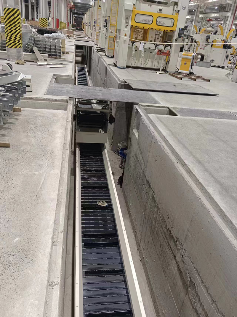 新能源電池沖壓線集中排屑項目