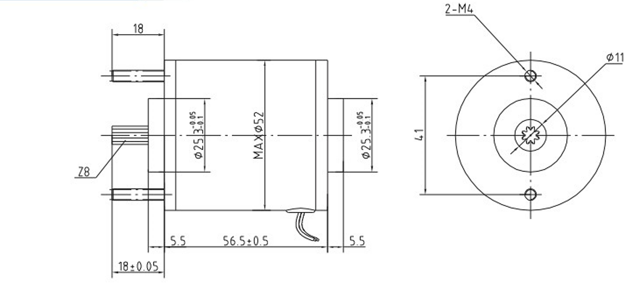 drawing of Industrial DC Motor