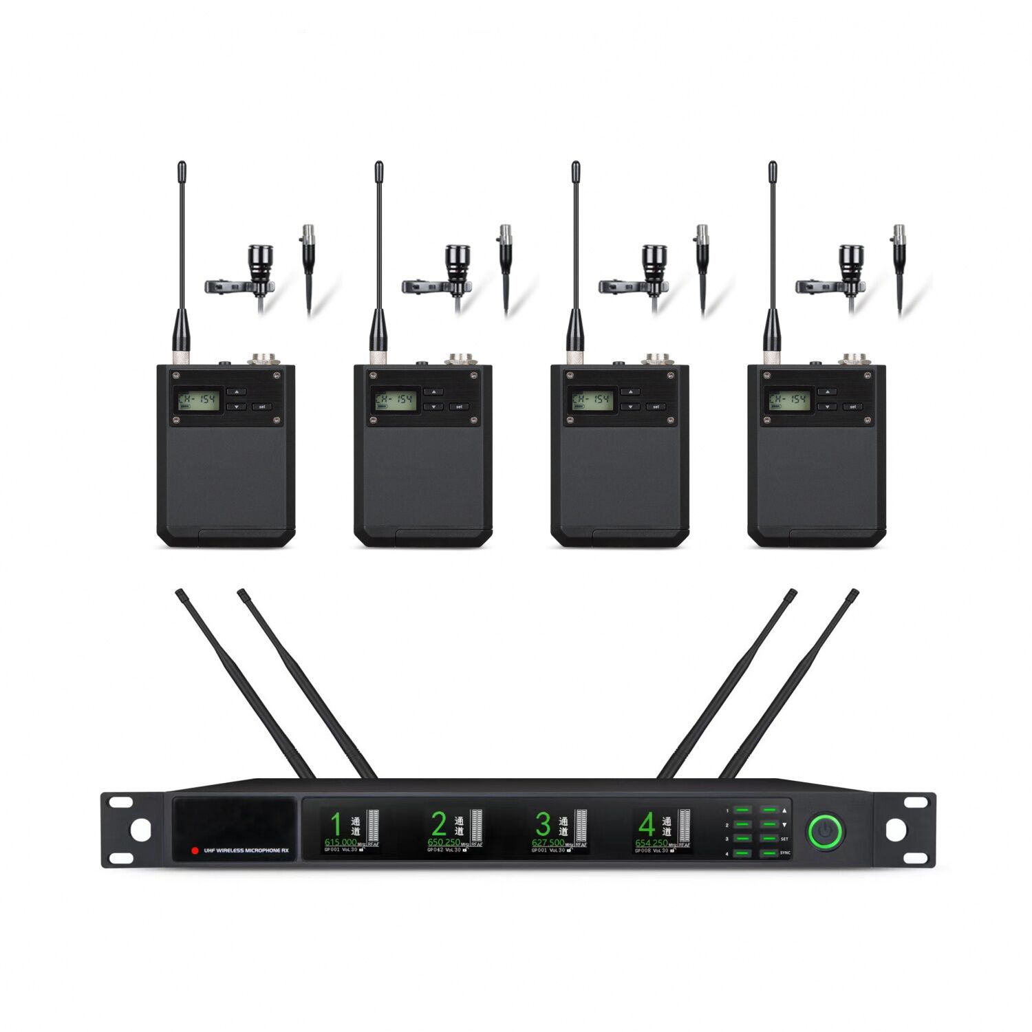 一拖四真分集无线领夹/头戴BK-9734