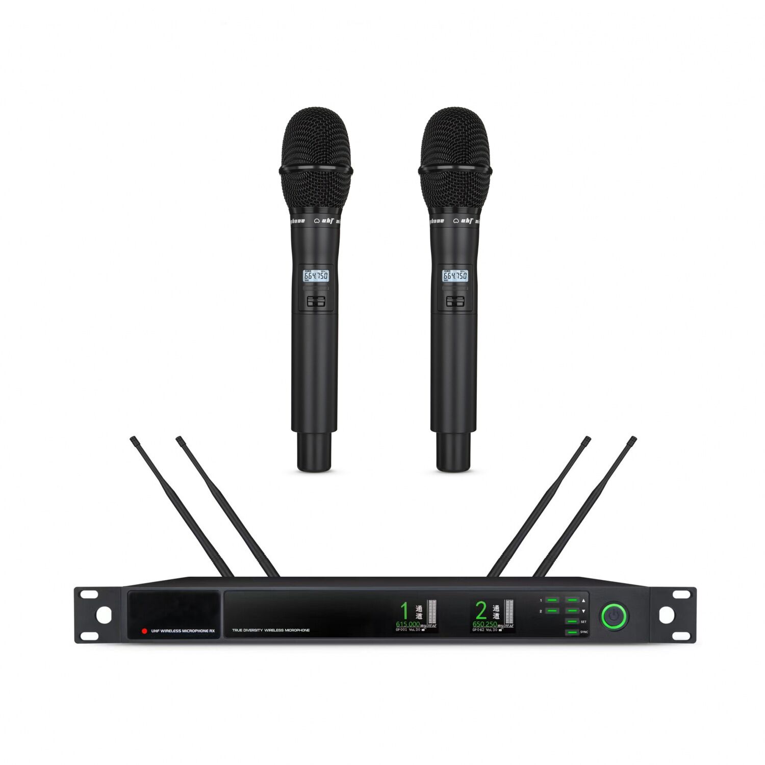 一拖二真分集无线手持话筒BK-9732 一拖二真分集无线手持话筒BK-9732