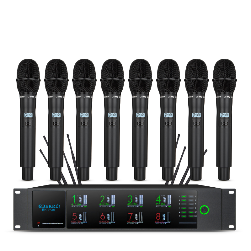 一拖八真分集无线手持话筒BK-9738 一拖八真分集无线手持话筒BK-9738