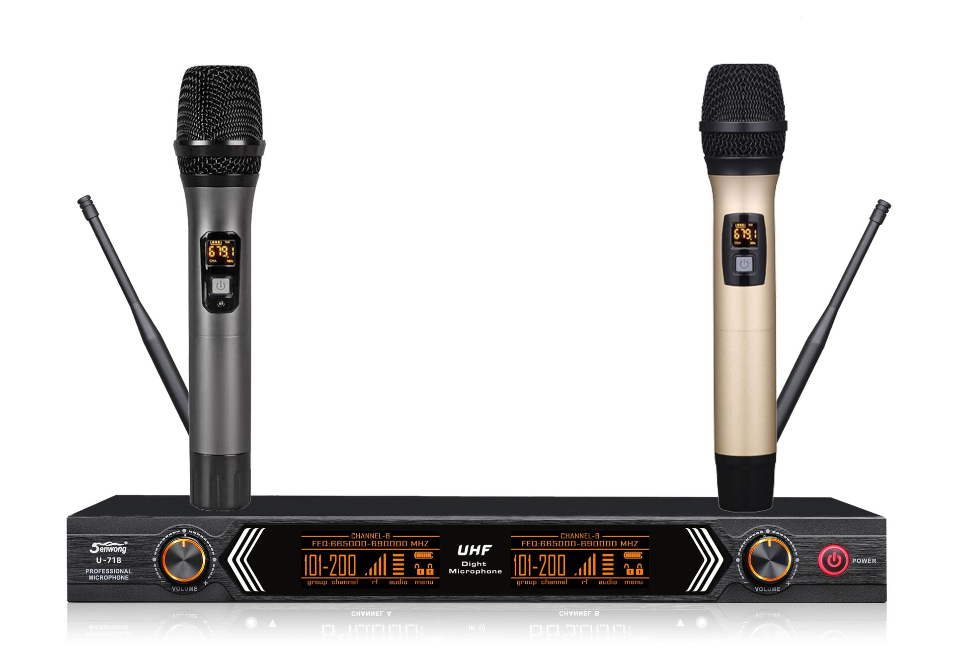 一拖二无线手持话筒U-718