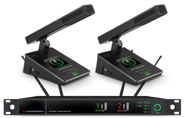 一拖二真分集无线会议话筒BK-9732（智能可始化插卡式）