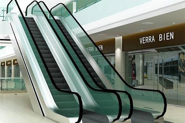 扶梯玻璃图片8mm、10mm钢化白玻贴膜