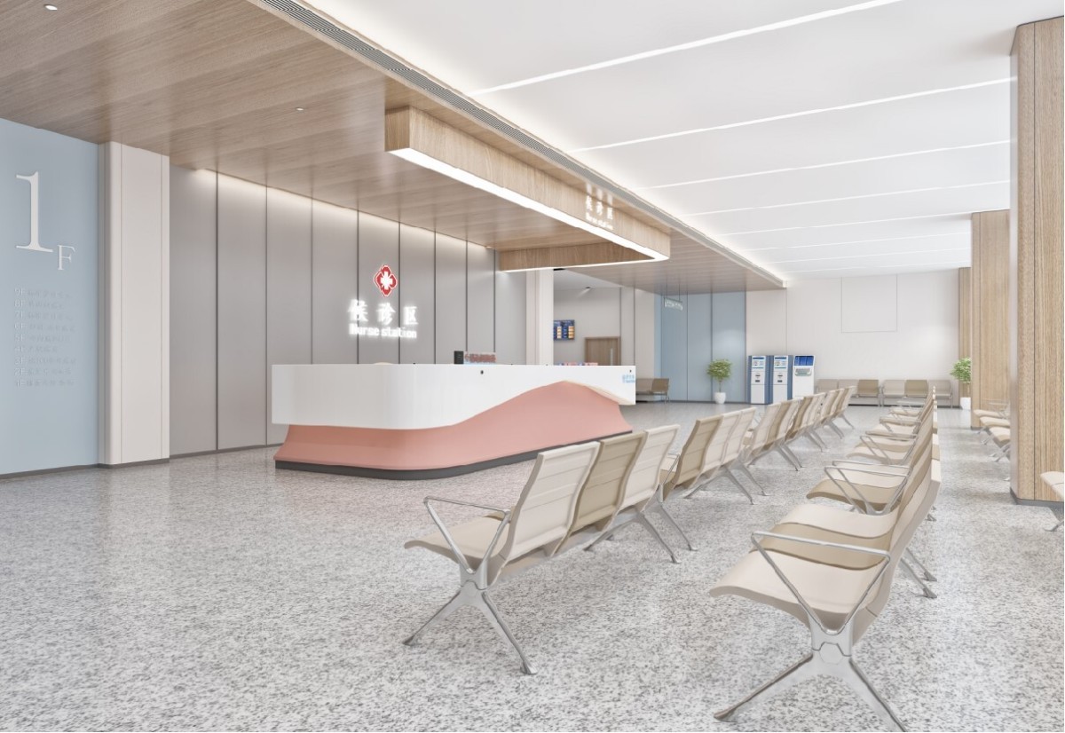 医院公区等候 分诊台 门急诊护士工作台