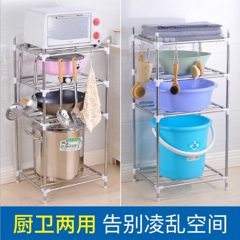 厂家批发 不锈钢脸盆架 厨房置物架 锅架收纳落地架 卧室架