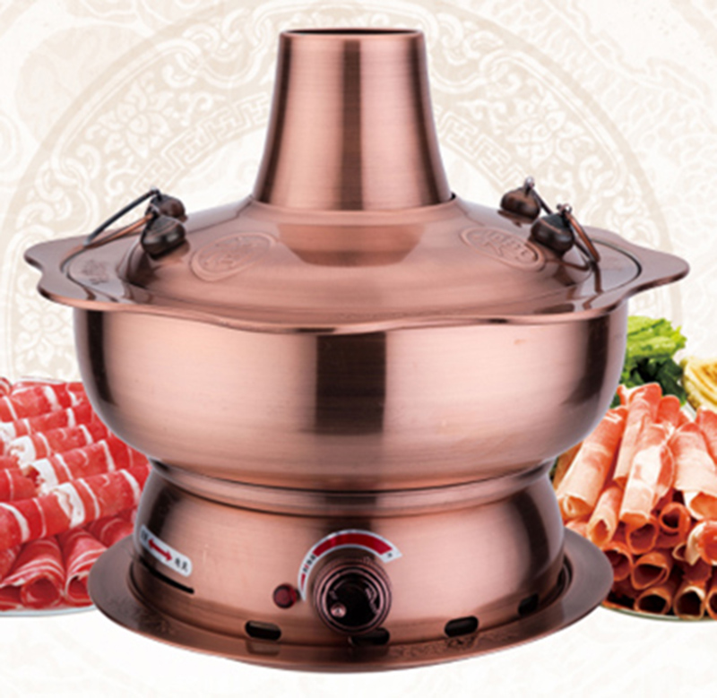 供应不锈钢碳电两用火锅 老北京木炭火锅 团圆火锅 老式涮羊肉锅
