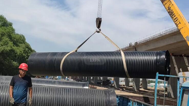 hdpe双壁缠绕管,内蒙古项目施工现场