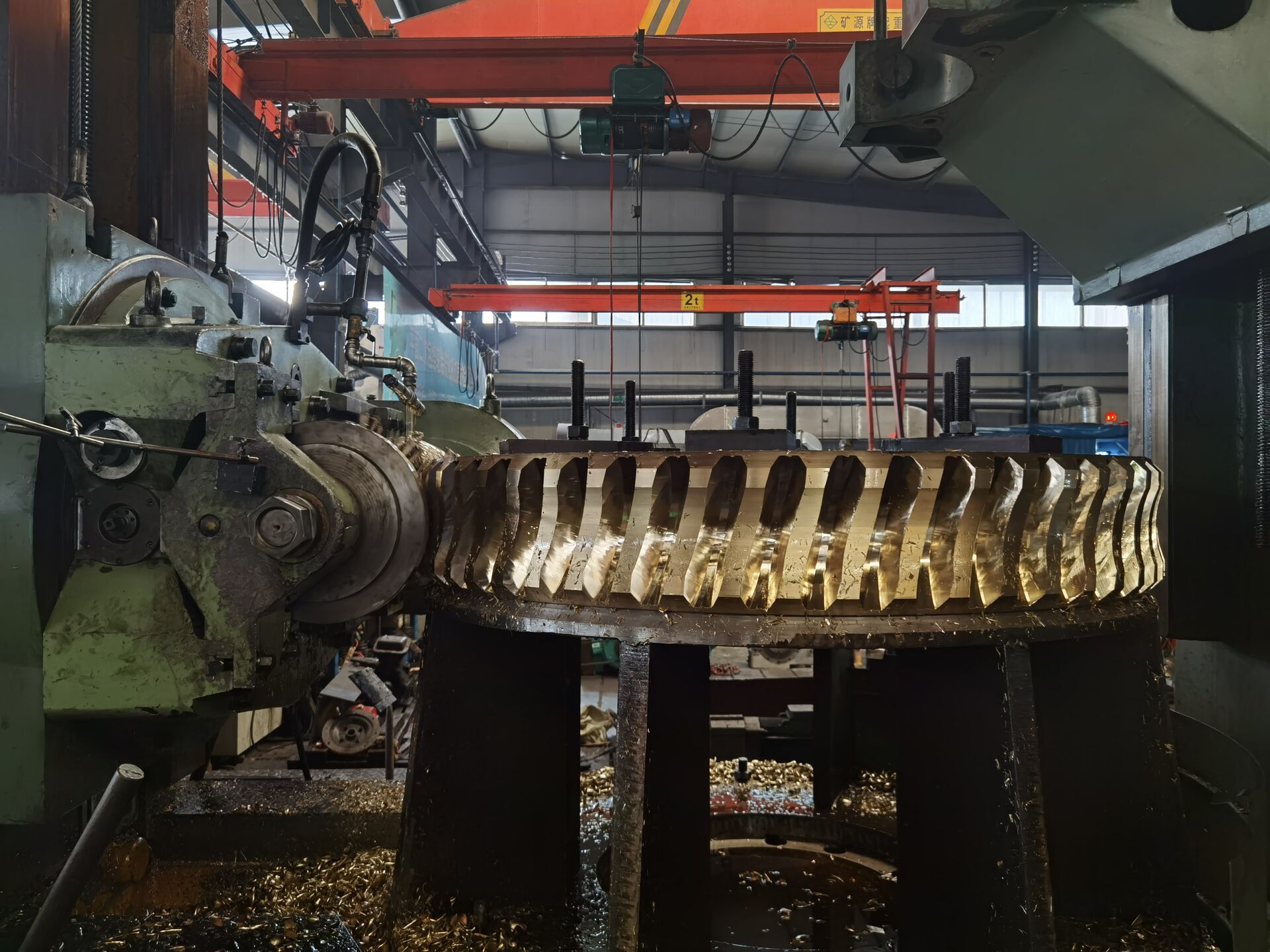 A910mm大型二次包絡(luò)環(huán)面蝸輪蝸桿副制作成功