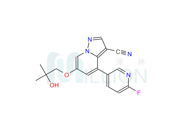 4-(6-Fluoropyridin-3-yl)-6-(2-hydroxy-2-methylpropoxy)pyrazolo[1,5-a]pyridine-3-carbonitrile