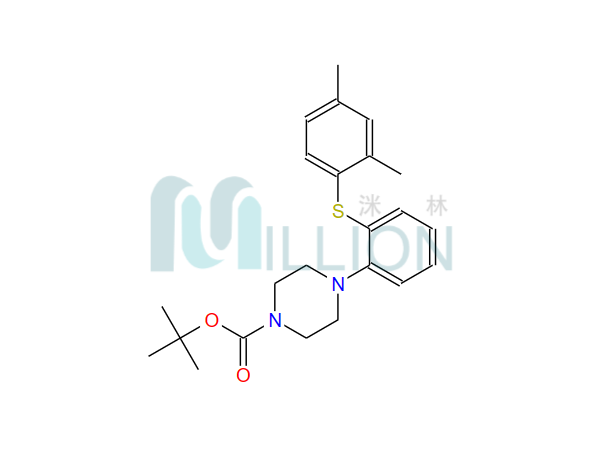 42-3； 4-[2-(2,4-DiMethylphenylsulfanyl)phenyl]piperazine-1-carboxylic acid tert-butyl ester