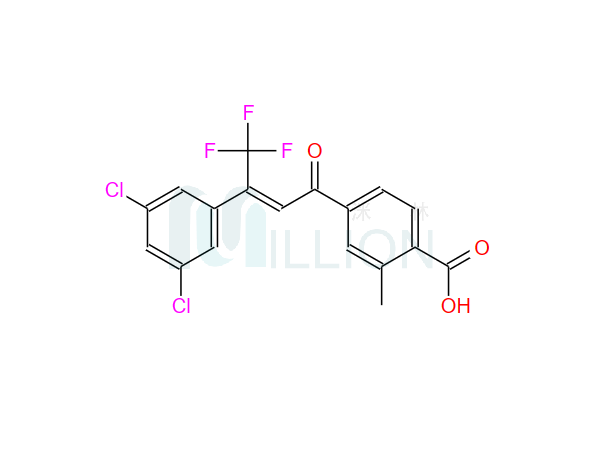 26-5;Benzoic acid, 4-[3-(3,5-dichlorophenyl)-4,4,  4-trifluoro-1-oxo-2-buten-1-yl]-2-methyl-