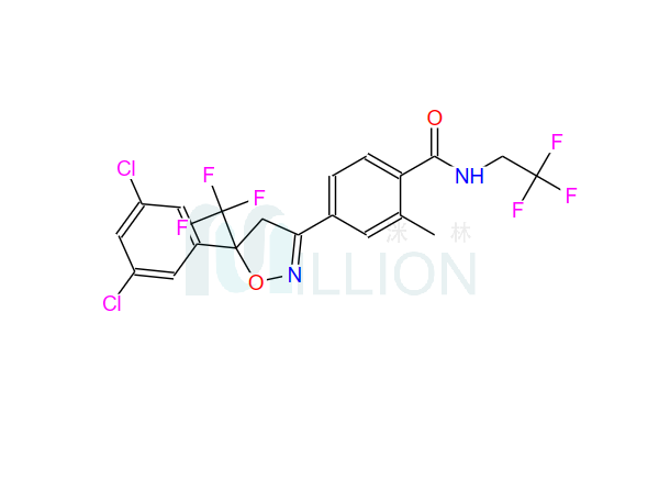 61-0;Benzamide, 4-[5-(3,5-dichlorophenyl)-4,5-dihydro-5  -(trifluoromethyl)-3-isoxazolyl]-2-methyl-N-(2,2,2-trifluoroethyl)-