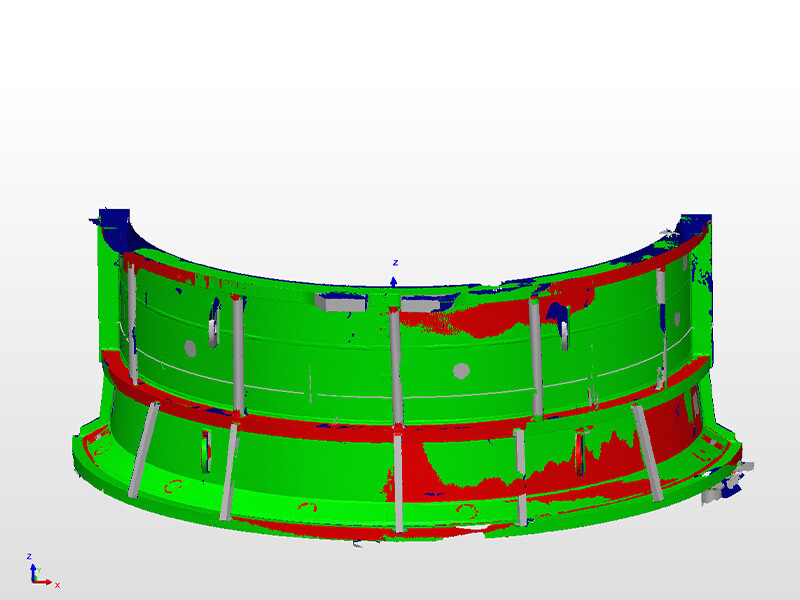將三維掃描數(shù)據(jù)和數(shù)模進(jìn)行對比分析