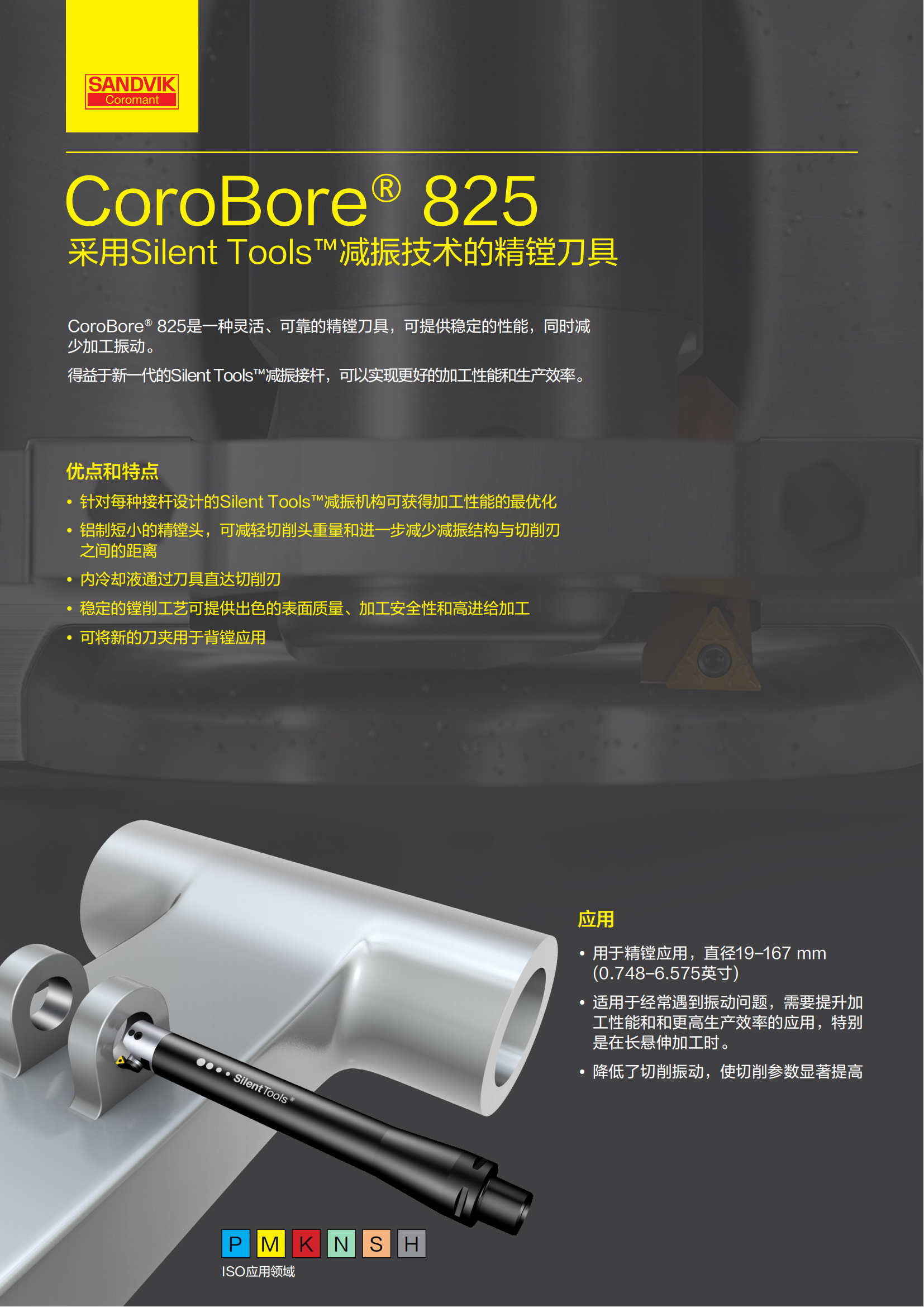 山特维克 C-1040-234   CoroBore-825  采用Silent Tools减振技术的精镗刀具