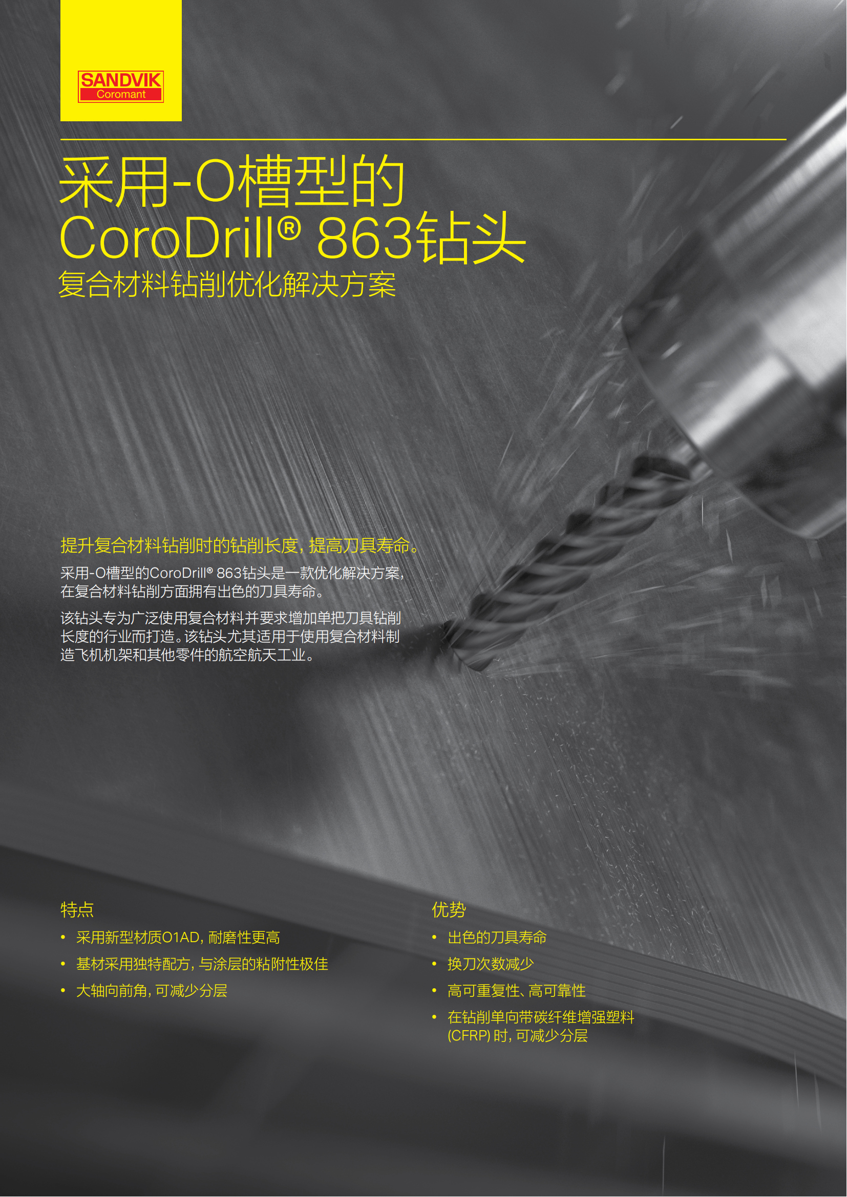 山特维克 c-1040-265 采用-O槽型的CoroDrill 863钻头