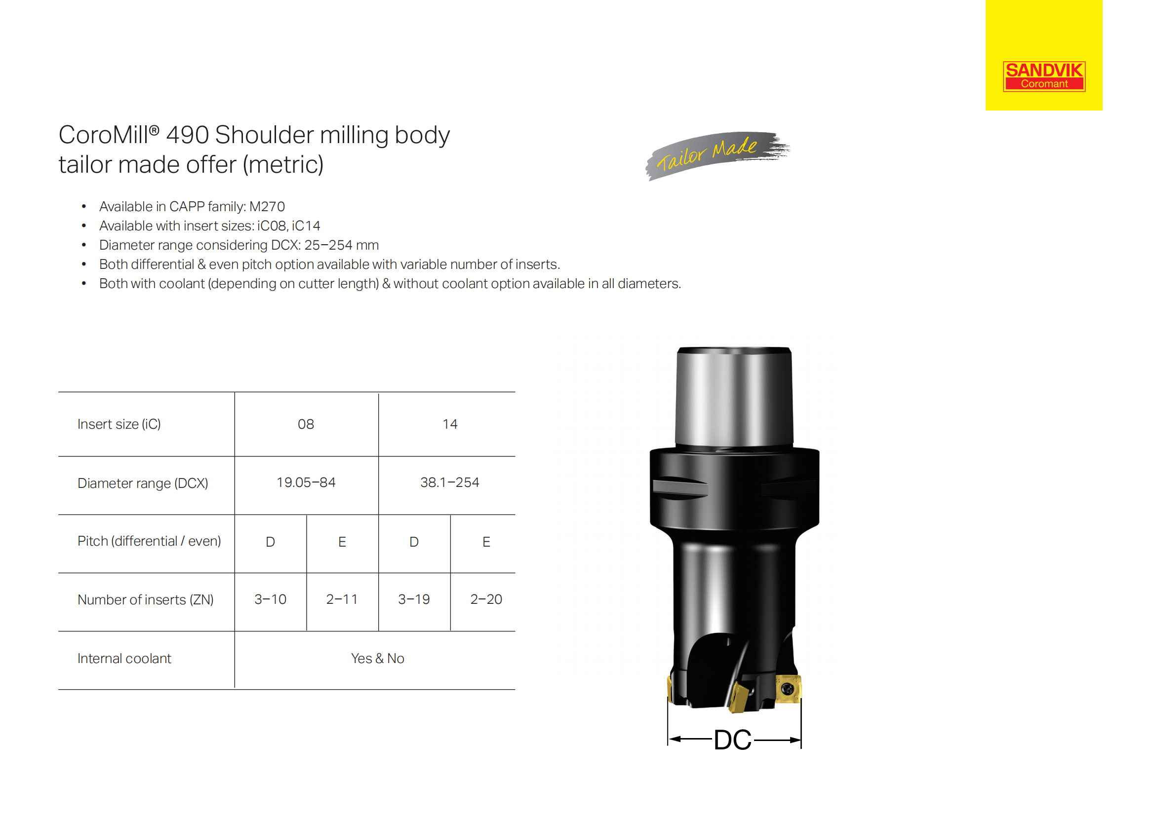 山特维克 cm490-shoulder-milling-tailor-made-offer