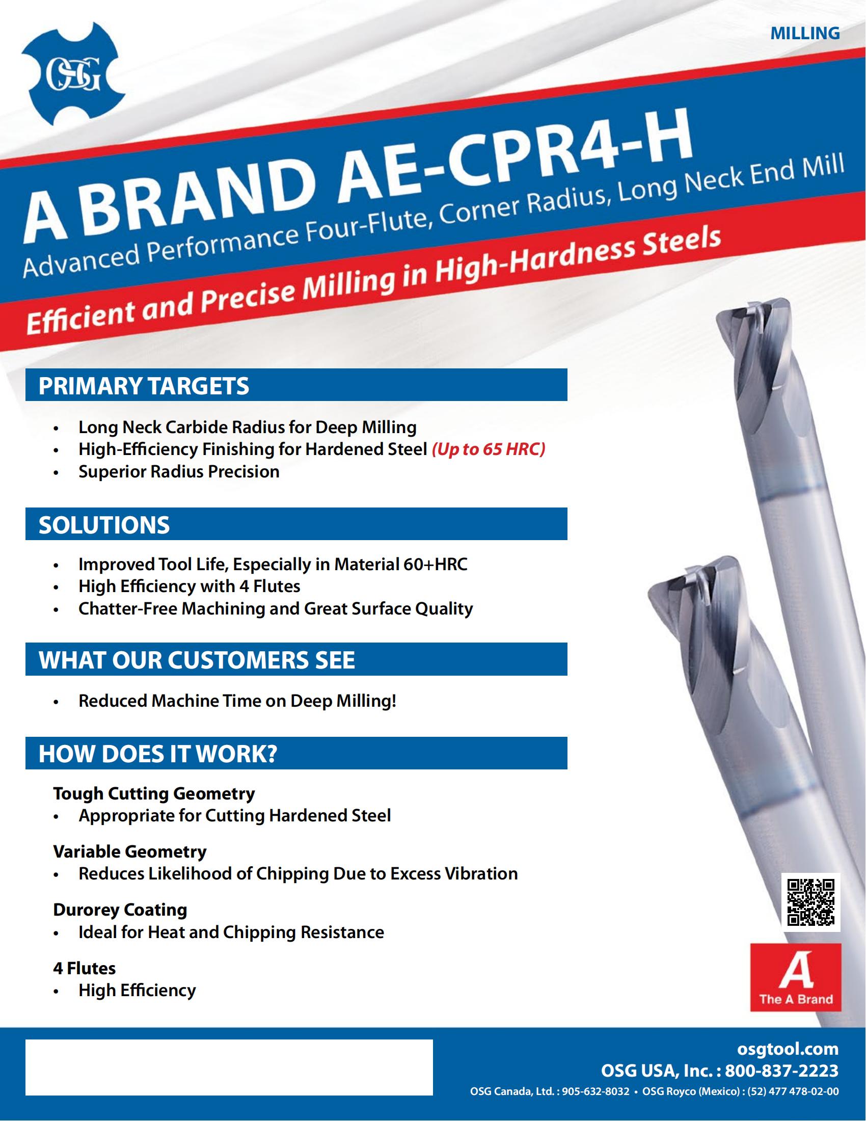 OSG - Product Flyer - A Brand Distributor Sell Sheets - A Brand - AE-CPR4-H - IA