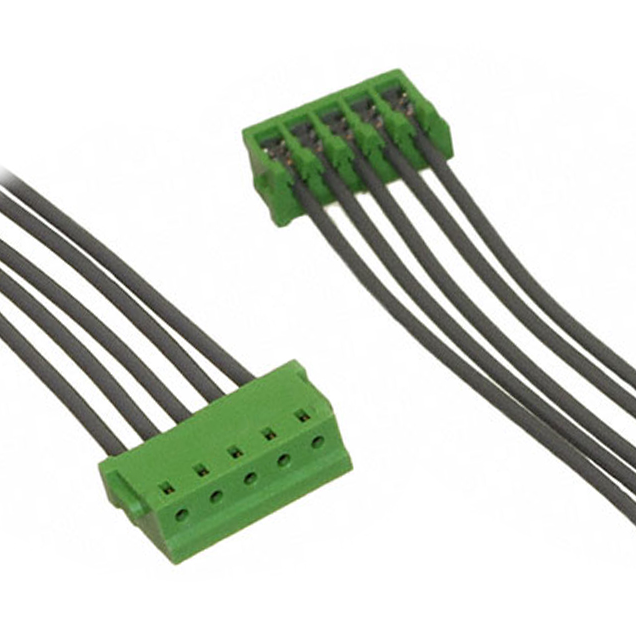 455-4306-ND 5 矩形电缆组件 插口至插口，反向 0.333'（101.60mm，4.00