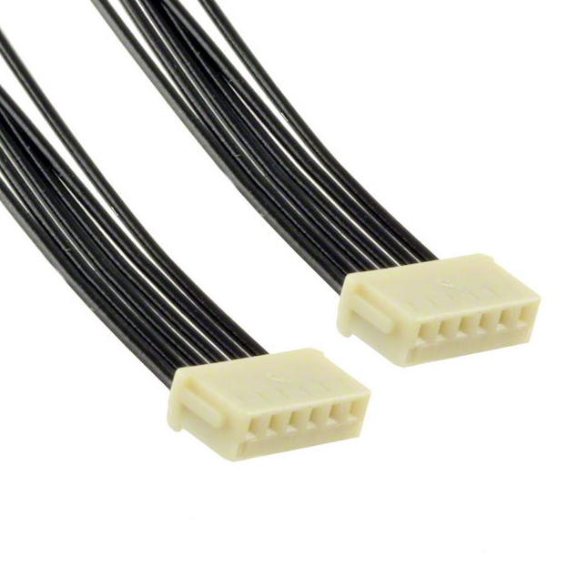 455-3003-ND 6 矩形电缆组件 插口至插口，反向 0.500'（152.40mm，6.00