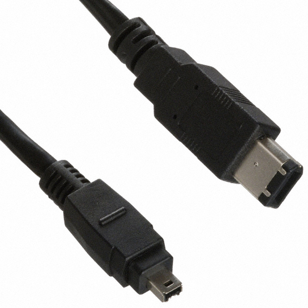 AK-1394-184 插头，6 位置 至 插头，4 位置 IEEE1394 缆线 黑色 5.90'（1.80m） 线束小批量定制 专业团队 锐诚达