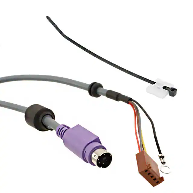 定制工业线束电缆组件 minidin 6 插座和环形端子电缆键盘 PS/2 2.5m 12/2200