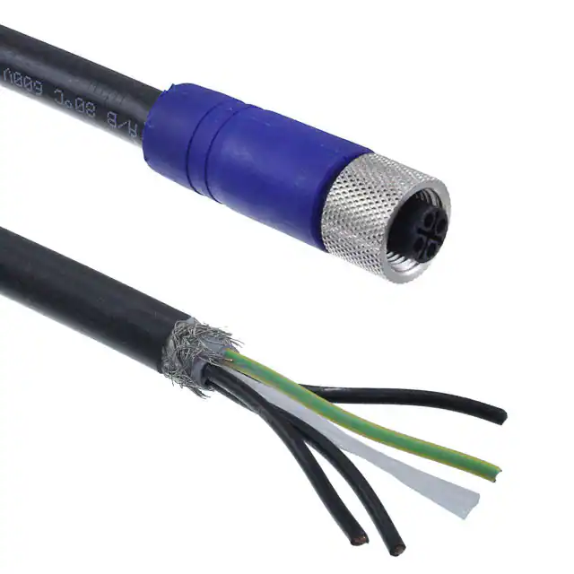 M12 Female Power Single-Ended Cordset CBL 4POS FMALE TO WIRE 16.4