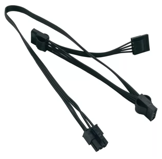 模块化电源 6 针公转 3X 4 针 Molex 母硬盘驱动器电源适配器电缆组件