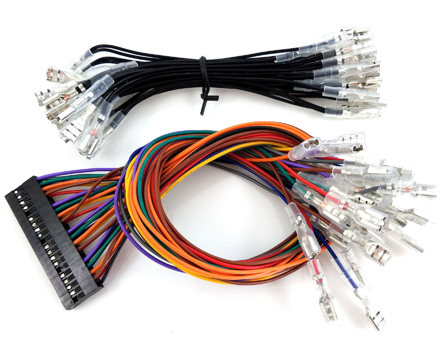 带 0.187 英寸（4.8 毫米）铲形连接器的黑色菊花链线用于接地