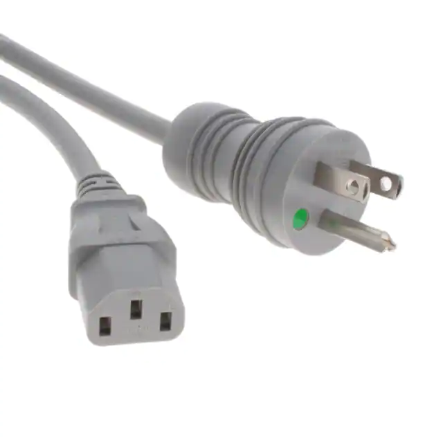 灰色电源线电缆组件 NEMA 5-15p 到 IEC 320-c13 SJT