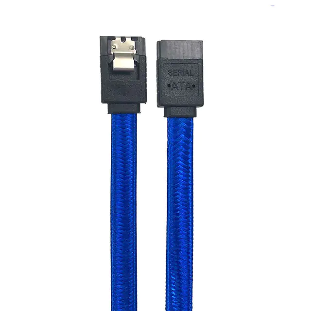 Micro Connectors Sleeved SATA III data cables with Locking Latch 微型连接器
