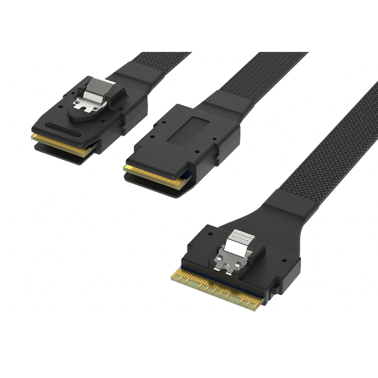 SlimSAS  (SFF8654 8i) TO 2*Mini sas (SFF8087) 线束小批量定制 专业团队 锐诚达