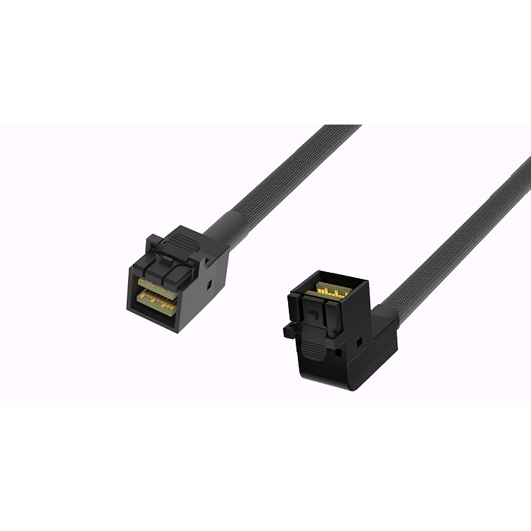 MINISAS SFF8643 TO MINISAS SFF8643 内弯90度 线束专业制造 按需定制 锐诚达